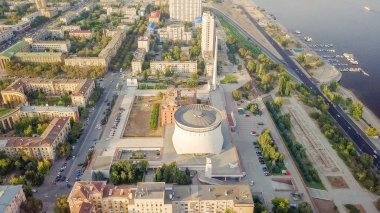 Rusya, Volgograd - 28 Ağustos 2017: Müzesi-rezerv Stalingrad Savaşı Volgograd içinde karmaşık müzesidir. (Gergardt Fabrikası (Grudinina) ve Stalingrad Muharebesi Panorama Müzesi ) 