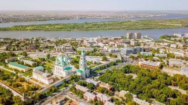 Aerial view of the Astrakhan Kremlin, historical and architectural complex. Russia, Astrakhan  clipart