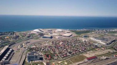Rusya, Sochi - 03 Eylül 2017: havadan görünümü Sochi Park Adler, mekan 2018 yılında Dünya Kupası FIFA Rusya'da. Video. UltraHD (4k)