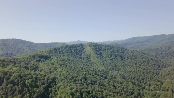 Vista Aerea Panoramica Montagne Incredibili Coperte Foresta Sochi Russia Video — Video Stock