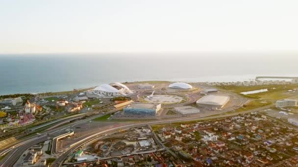 Rusia Sochi Septiembre 2017 Panorama Del Parque Olímpico Sochi Sede — Vídeos de Stock