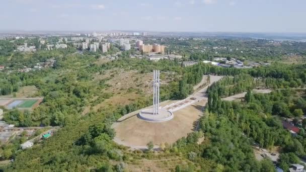 Cranes Memorial Complex Victory Park Sokolova Mountain Saratov Monumento Cidadãos — Vídeo de Stock