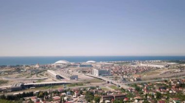 Rusya, Sochi - 03 Eylül 2017: havadan görünümü Sochi Park Adler, mekan 2018 yılında Dünya Kupası FIFA Rusya'da. Video. UltraHD (4k)
