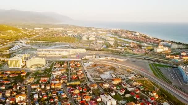 Rusya Sochi Eylül 2017 Olimpiyat Panoraması Park Soçi 2014 Mahkemelerinin — Stok video