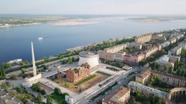 Rusya, Volgograd - 28 Ağustos 2017: Müzesi-rezerv Stalingrad Savaşı, Müze kompleksi Volgograd (Gerhardt Mill (Grudinina) ve Panorama Müzesi Stalingrad Savaşı). Video. UltraHD (4k)