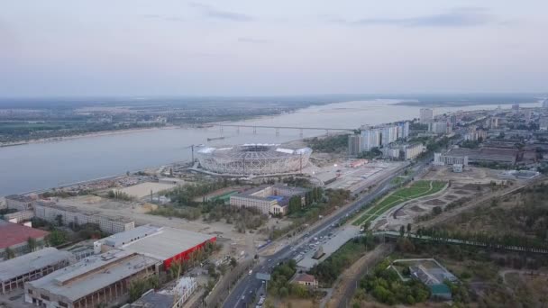 Oroszország Volgográd 2017 Augusztus Építési Stadion Város Volgograd Oroszország 2018 — Stock videók