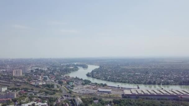 Río Kuban Ciudad Krasnodar Rusia Vídeo Ultrahd — Vídeos de Stock