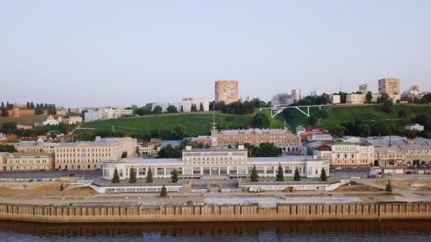 Rusia Nizhny Novgorod Agosto 2017 Terminal Fluvial Nizhny Novgorod Atardecer — Vídeos de Stock