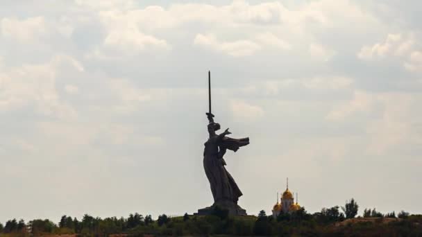 Rusland Volgograd Augustus 2017 Sculptuur Moederland Calling Compositorische Centrum Van — Stockvideo