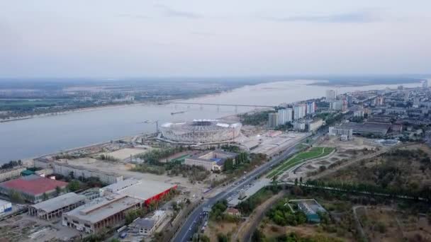 Rusia Volgogrado Agosto 2017 Construcción Del Estadio Ciudad Volgogrado Para — Vídeos de Stock