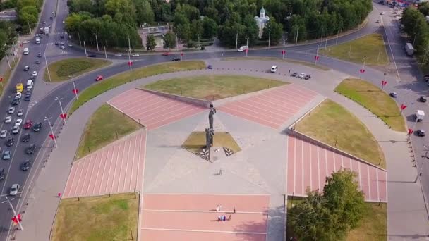 Rosja Penza Sierpnia 2017 Pomnik Waleczności Wojskowej Pracy Ludzi Penza — Wideo stockowe