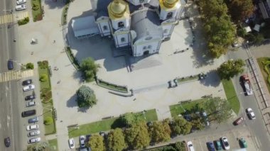 askeri katedral kutsal Prens Alexander Nevsky, şehir Krasnodar, Rusya Federasyonu Hava görünümünü. Video. UltraHD (4k)