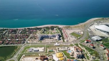 Rusya, Sochi - 03 Eylül 2017: havadan görünümü Sochi Park Adler, mekan 2018 yılında Dünya Kupası FIFA Rusya'da. Video. UltraHD (4k)