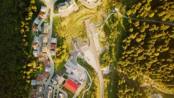 Plateau Rosa Khutor Pentes Arbres Télésièges Vue Aérienne Coucher Soleil — Video