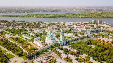 Astrahan Kremlin, tarihi ve mimari kompleks hava görünümünü. Rusya, Astrahan 