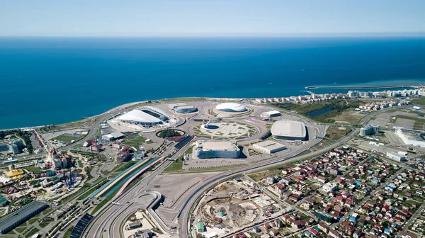 Rusia, Sochi - 03 de septiembre de 2017: Panorama del Parque Olímpico en — Foto de Stock