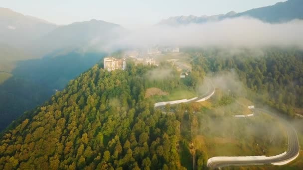 Ryssland Sochi September 2017 Flygfoto Över Rosa Khutor Krasnaya Polyana — Stockvideo