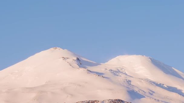 Étonnante Montagne Elbrus Aube Caucase Russie Vidéo — Video