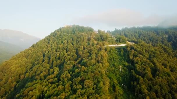 Rusia Sochi Septiembre 2017 Vista Aérea Rosa Khutor Krasnaya Polyana — Vídeos de Stock