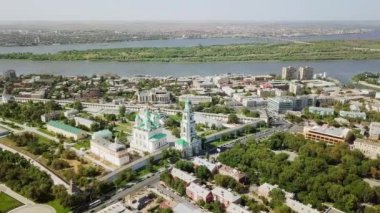 Astrahan Kremlin'in, havadan görünümü tarihi ve mimari kompleks, Rusya, Astrakhan, Video, Ultrahd (4k)