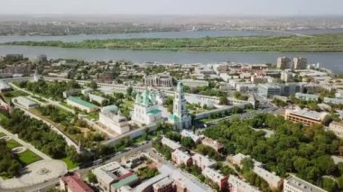 Astrahan Kremlin'in, havadan görünümü tarihi ve mimari kompleks, Rusya, Astrakhan, Video, Ultrahd (4k)