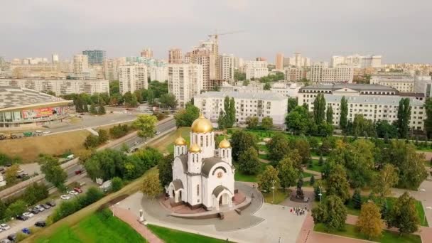 Rusia Samara Septiembre 2017 Vista Plaza Gloria Monumento Gloria Templo — Vídeos de Stock