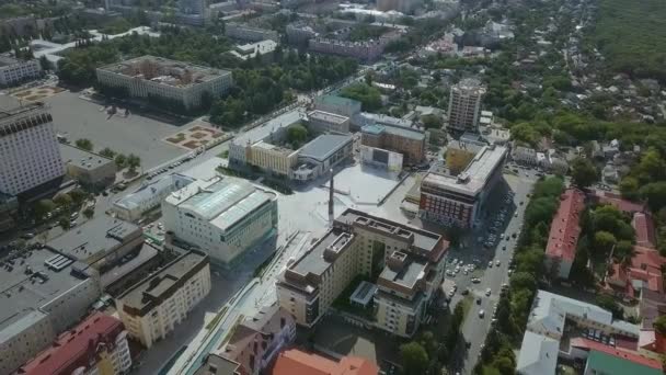 Russland Stavropol September 2017 Das Stadtzentrum Schutzengel Der Kreuzstadt Luftaufnahme — Stockvideo