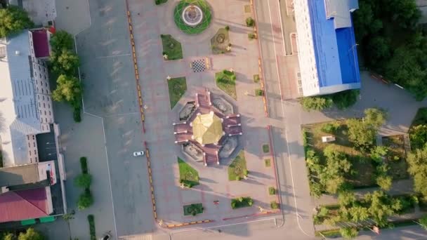 七天的塔在列宁的中央广场在 Elista 卡尔梅克 Ultrahd — 图库视频影像