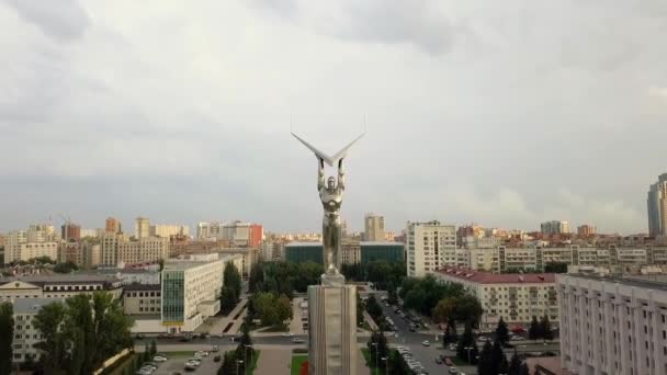 Rusia Samara Septiembre 2017 Vista Panorámica Plaza Gloria Monumento Gloria — Vídeo de stock