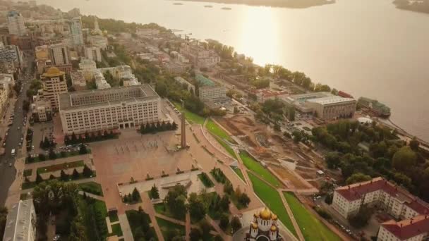 Rosja Samara Września 2017 Widok Plac Chwały Pomnik Chwały Świątyni — Wideo stockowe