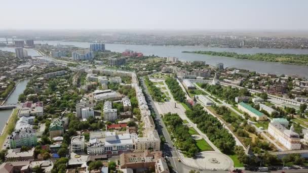 Astrahan Kremlin Havadan Görünümü Tarihi Mimari Kompleks Rusya Astrakhan Video — Stok video