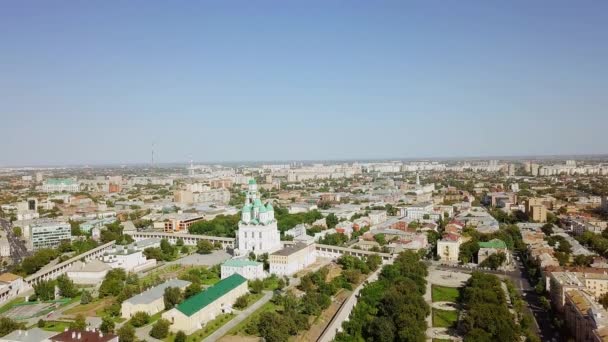 Rosja Astrachań Września 2017 Widok Lotu Ptaka Astrakhan Kreml Historyczne — Wideo stockowe