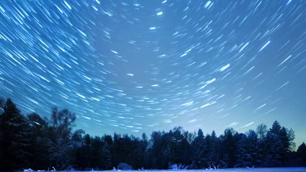 Estrellas Dando Forma Líneas Alrededor Estrella Polar Vídeo Ultrahd — Vídeo de stock