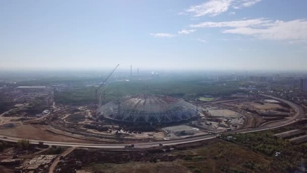 ロシア サマラ 2017 サマラ市のサッカー スタジアムの建設 2018 年にロシアで Fifa ワールド カップをホスティング — ストック動画