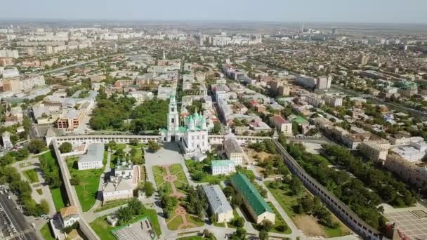 Astrahan Kremlin Havadan Görünümü Tarihi Mimari Kompleks Rusya Astrakhan Video — Stok video