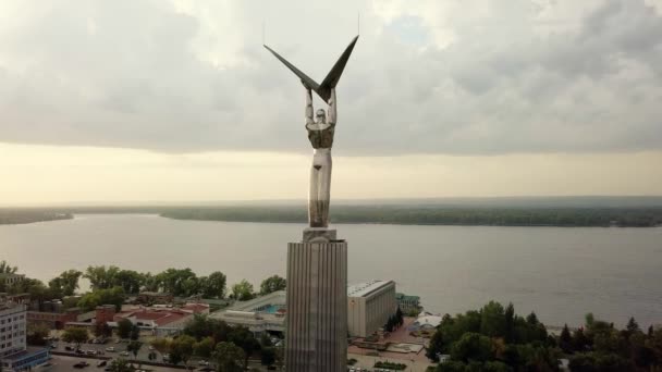 Rusia Samara Septiembre 2017 Vista Panorámica Plaza Gloria Monumento Gloria — Vídeo de stock