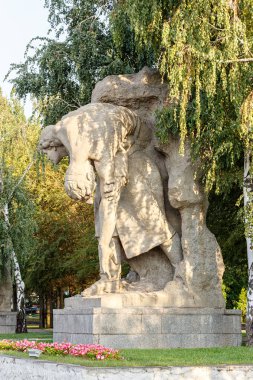 Rusya, Volgograd - 28 Ağustos 2017: Hemşire. Anıt-ensembl