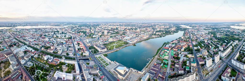 Panoramic view of Kazan. SunSet, Russi