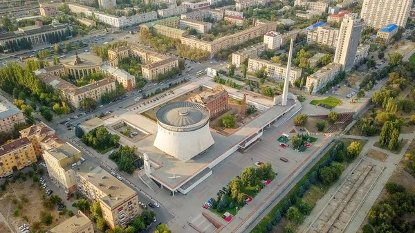 Rusko, Volgograd - 28 srpna 2017: Muzeum-rezerva The bitva o Stalingrad je muzeum volgogradského. (Gergardt mlýn (Grudinina) a muzeum Panorama bitvy o Stalingrad ) — Stock fotografie