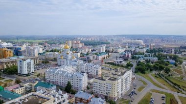 Cathedral St salih savaşçı Feodor Ushakov. Saransk, Rusya. Güzel panoramik şehir 