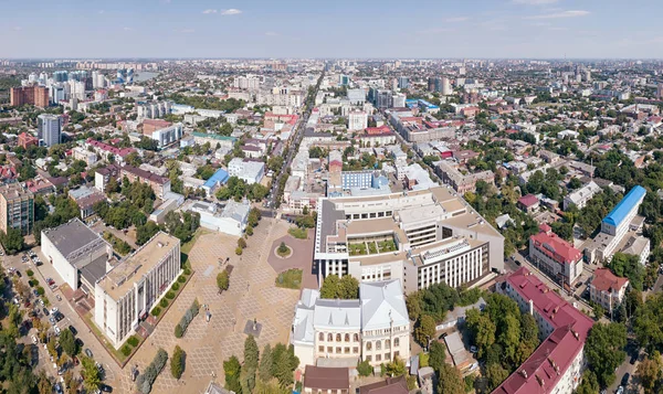 Panoráma Města Krasnodar Získané Vzduchu Rusko — Stock fotografie