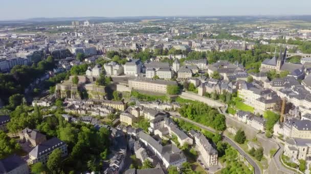 Luxembourg, centre-ville historique le matin. 4K — Video