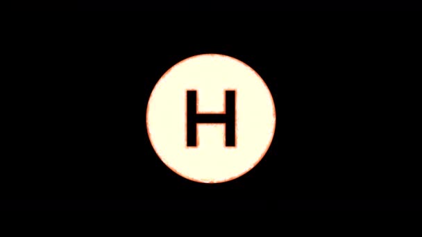 シンボル病院のシンボルは透明性から燃え尽きて、再び燃焼します。アルファチャンネルの優先順位付け-色黒と一致 — ストック動画