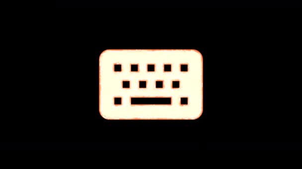 Symbol tangentbord brinner ur transparens, sedan brinner igen. Alfakanal Förmultiplicerad - Mattad med färg svart — Stockvideo