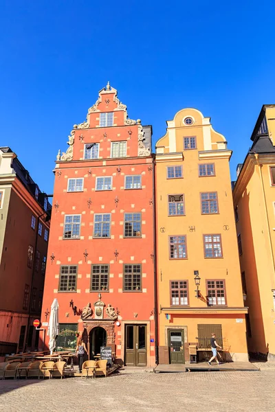 Stockholm, Suède - 23 juin 2019 : Maisons sur Stortorget- une place — Photo