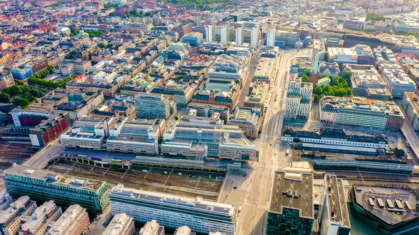 Stockholm, Sweden. Stockholm Central Station, Stockholm City Station, From Drone