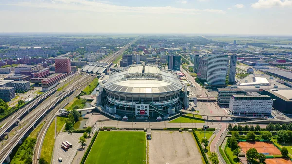 Amsterdam, Netherlands - June 30, 2019: Johan Cruijff ArenA (Amsterdam Arena). 2020 FIFA World Cup venue, Aerial View — Stock Photo, Image