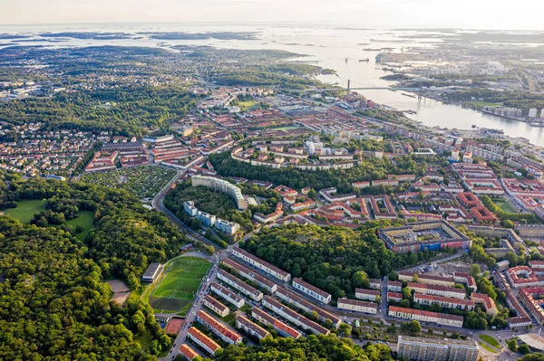 Göteborg, Sverige. Panoramautsikt över stadens centrum i — Stockfoto