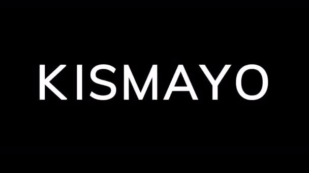 Från Glitch effekten uppstår staden Kismayo. Sen stängs TV:n av. Alfakanal Förmultiplicerad - Mattad med färg svart — Stockvideo