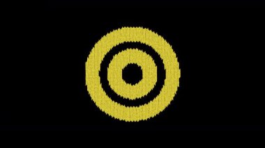 Sembol boğa gözü yün bir iplikten örülmüş. Süveter gibi örülmüş.